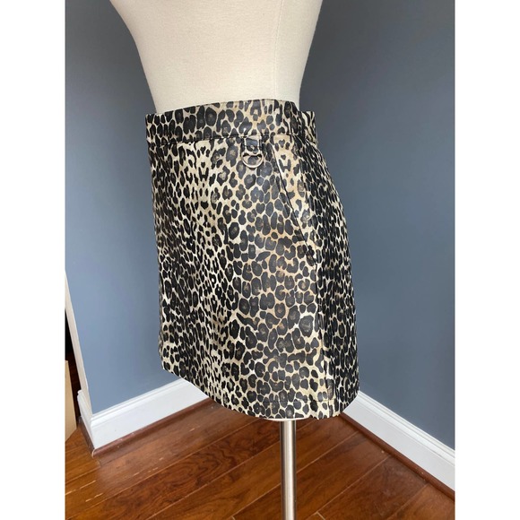 Faux leather leopard mini skirt size 26 - Picture 3 of 8